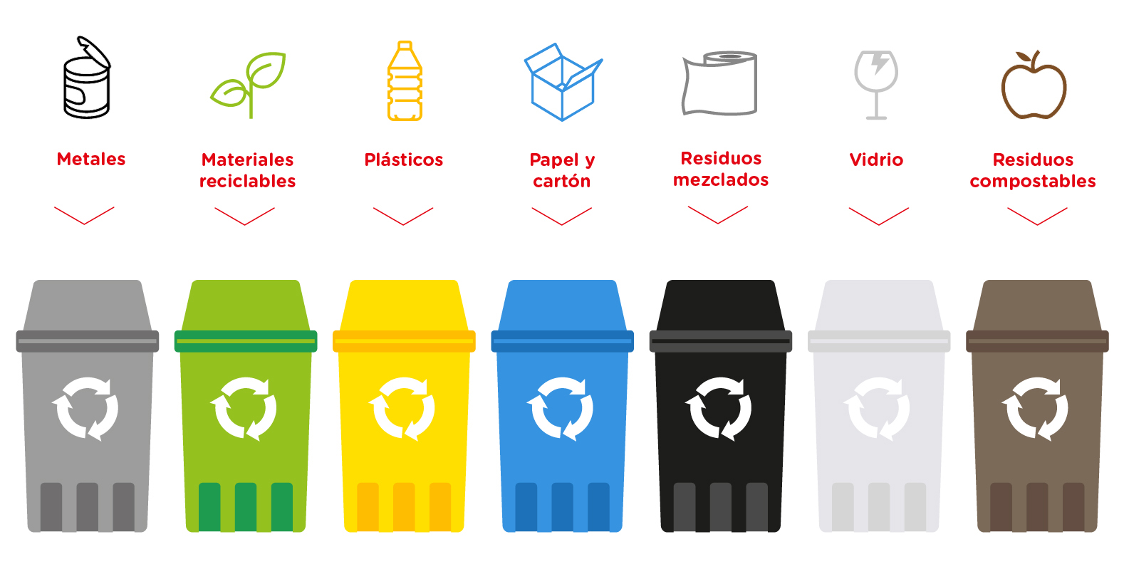 Residuos Clasificación de Colores Infografía